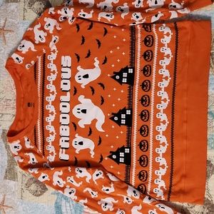 Faboolous Orange & White Halloween Graphic sweatshirt. Size XXL, true size XL.
